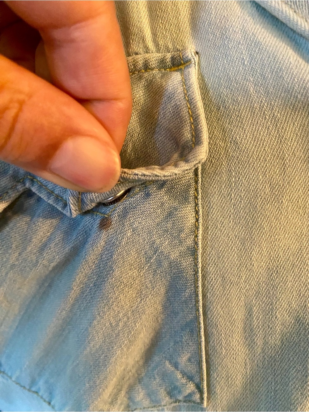 Levi’s Faded Light Wash Western Denim Shirt XXL – Worn-In Patina - Picture 4 of 7